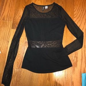 Long sleeve mesh top